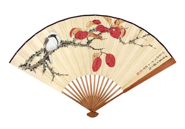 Японский веер с иероглифами