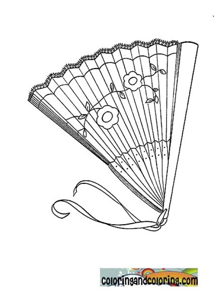 Веер раскраска для детей