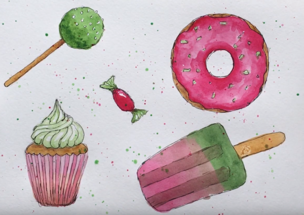 Занятие по рисованию сладости