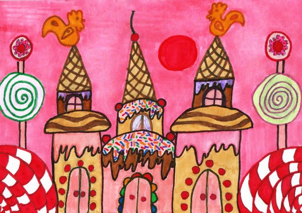 Город сладостей рисунок