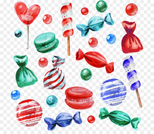 Конфеты акварель
