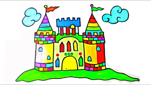 Рисование сказочный замок