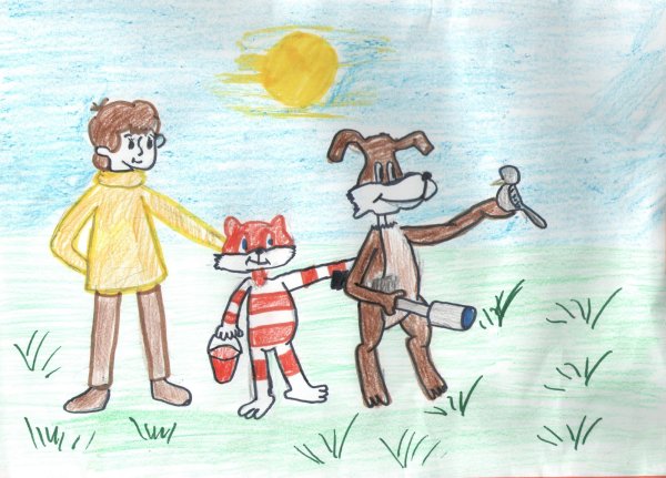 Рисунок к рассказу дядя Федор пес и кот