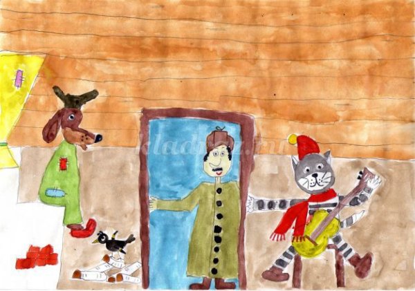 Детские рисунки Простоквашин