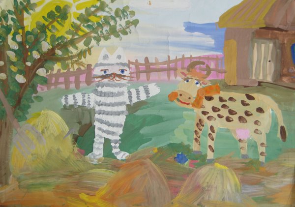 Детские рисунки Простоквашино