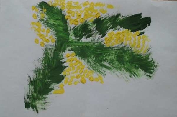 Мимоза нетрадиционное рисование