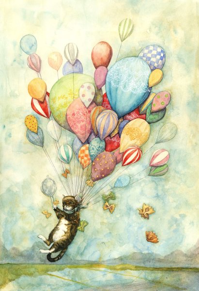 Воздушные шары акварель