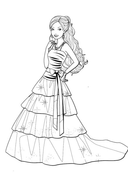 Разукрашка Барби