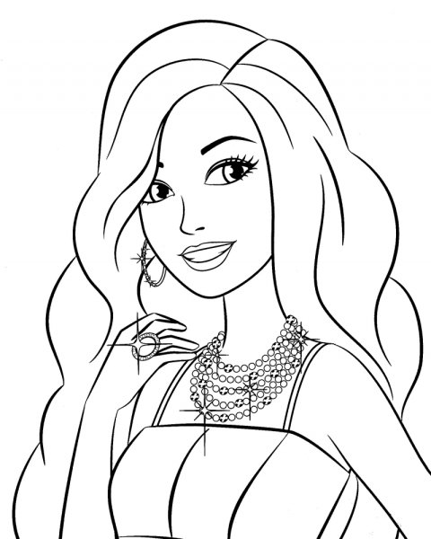 Раскраска девочка в платье