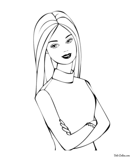 Кукла Барби раскраска