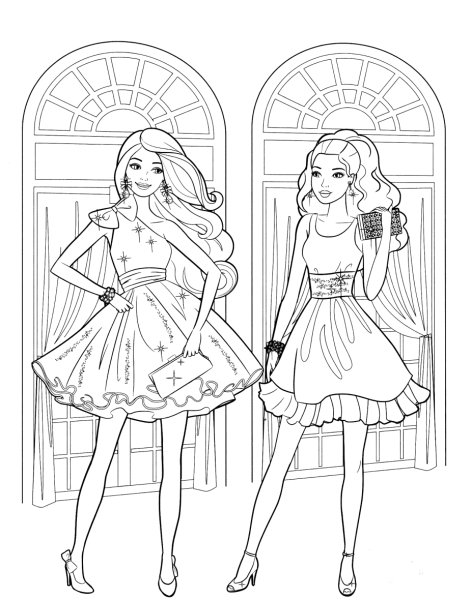 Кукла Барби раскраска