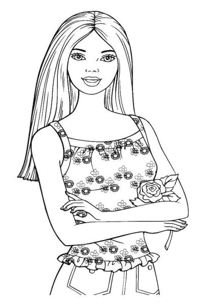 Кукла Барби раскраска