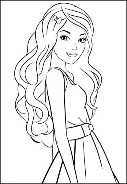 Раскраска для девочек Барби принцессы