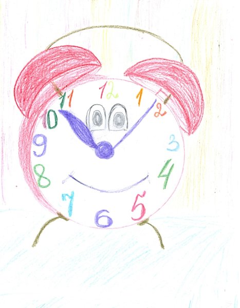 Рисование веселый будильник