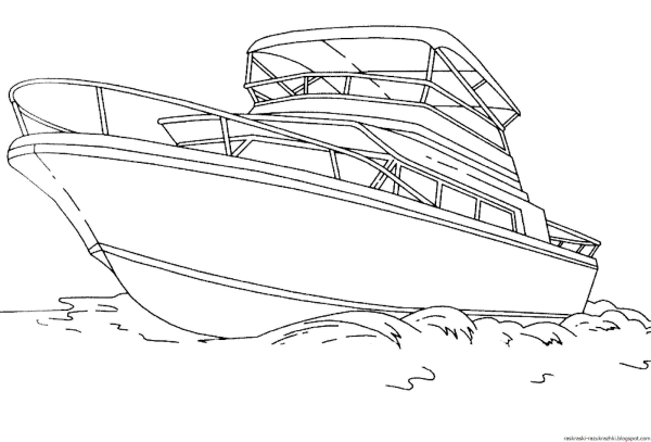 Яхта раскраска
