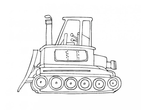 Бульдозер рисунок для детей