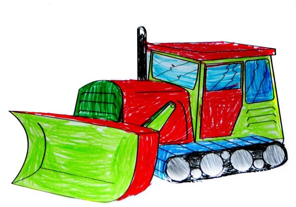 Бульдозер раскраска