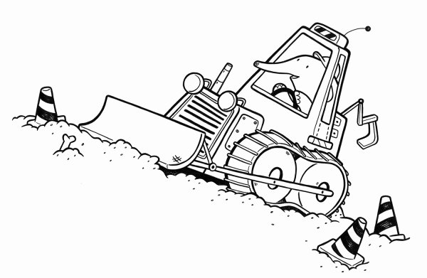 Бульдозер раскраска