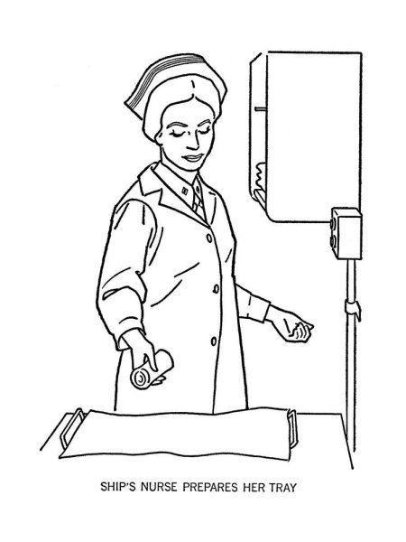 Медсестра раскраска
