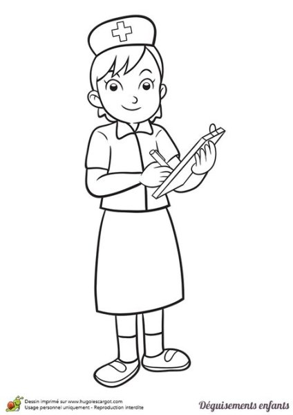Раскраска медицинская сестра