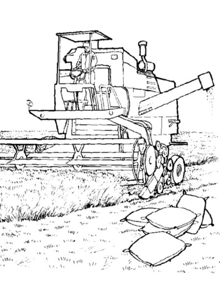 Комбайн в мультяшном стиле