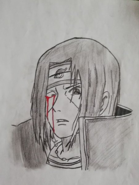 Итачи и Саске смерть Итачи нарисовать