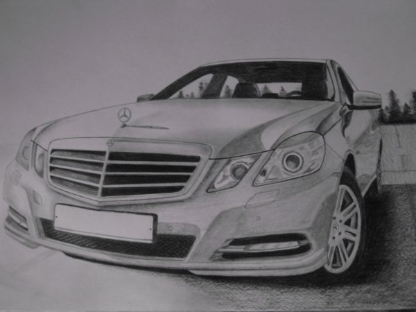 Mercedes e200 карандашом