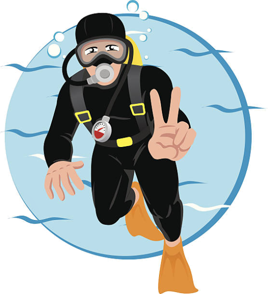 Аквалангист карандашом