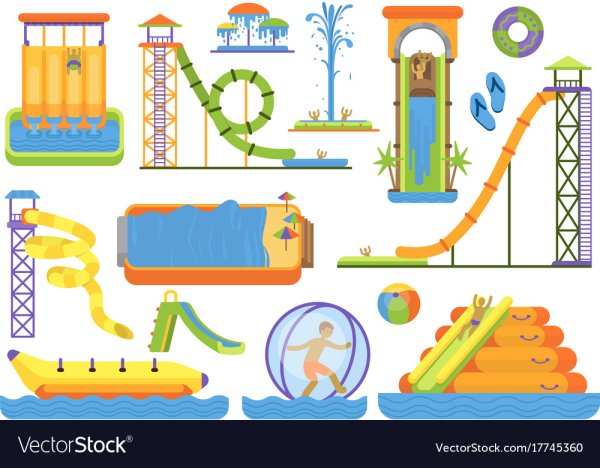 Водные горки раскраска