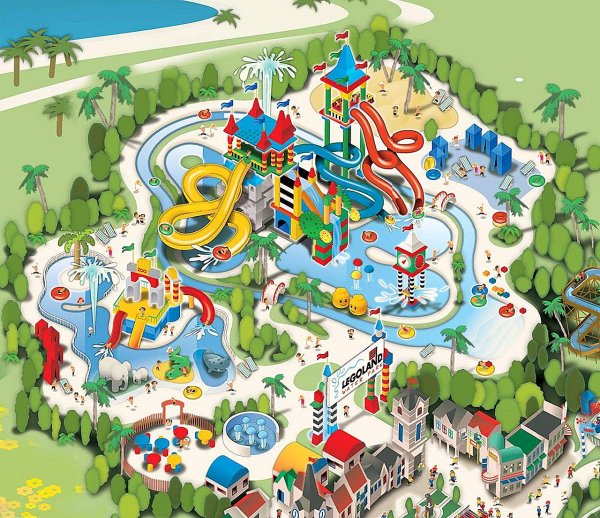 Нарисовать аквапарк