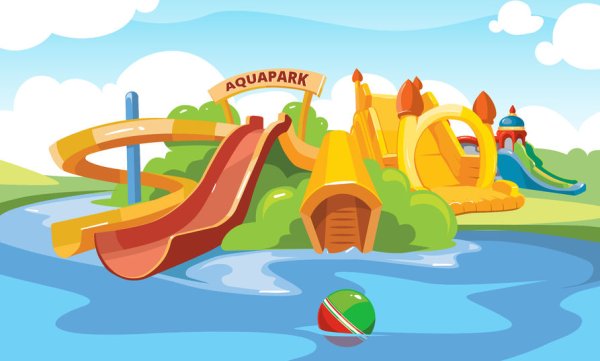 Аквапарк раскраска для детей