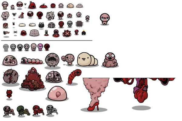 Монстры из the Binding of Айзек Afterbirth +