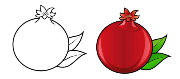 Трафарет граната фрукт