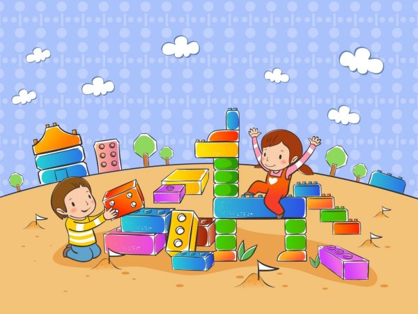 Играющие дети мультяшный