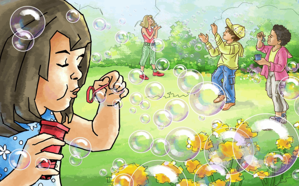 Дети и мыльные пузыри