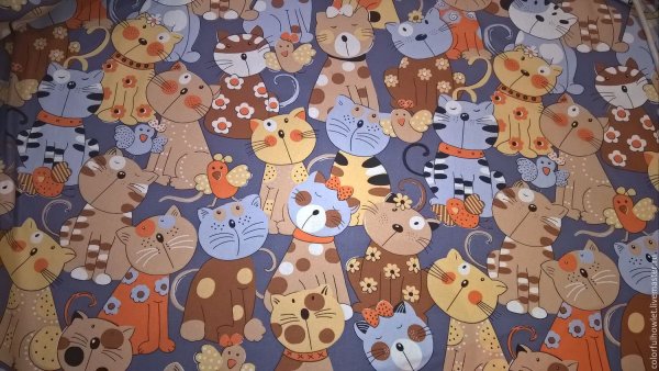 Ткань с котами