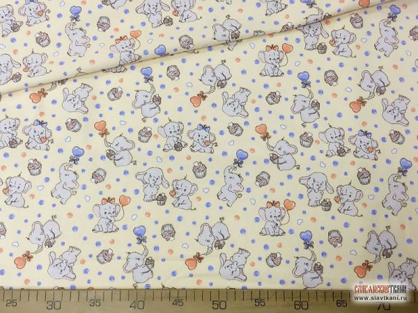 Фланель 90 см 5568-1 слоники