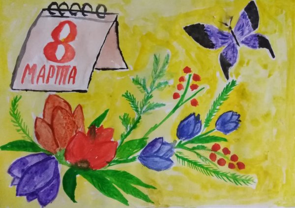 Раскраска 8 марта для детей