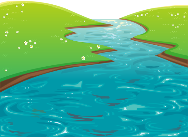 Речка на белом фоне