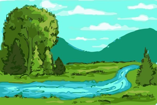 Речка иллюстрация для детей