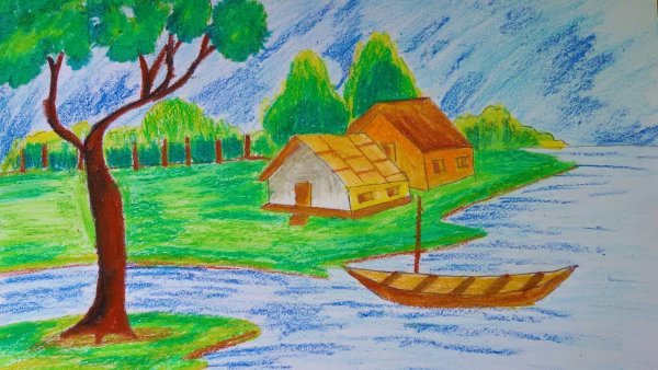 Детский рисунок речка