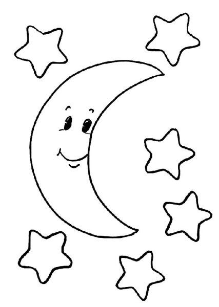 Луна раскраска
