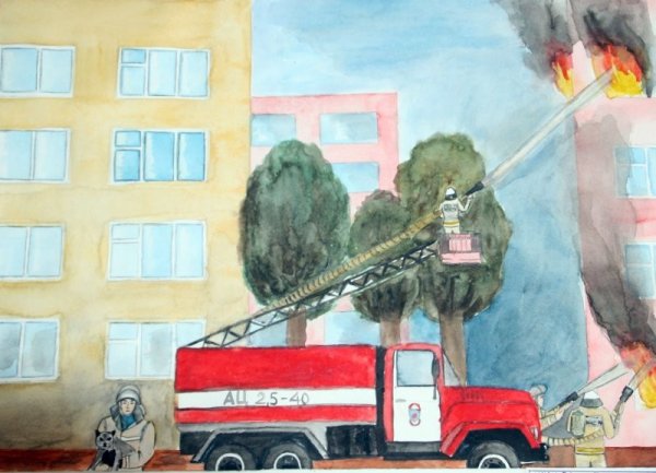 Рисунок на тему пожарная безопасность