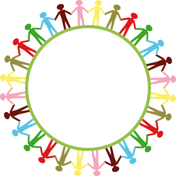Круг из цветных человечков