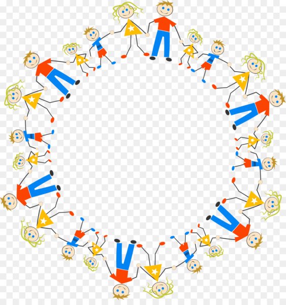 Дети по кругу на прозрачном фоне