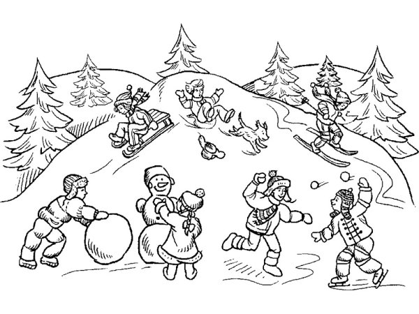 Рисование на тему зимние развлечения