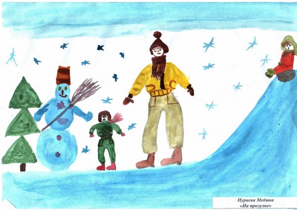 Рисование зимние забавы