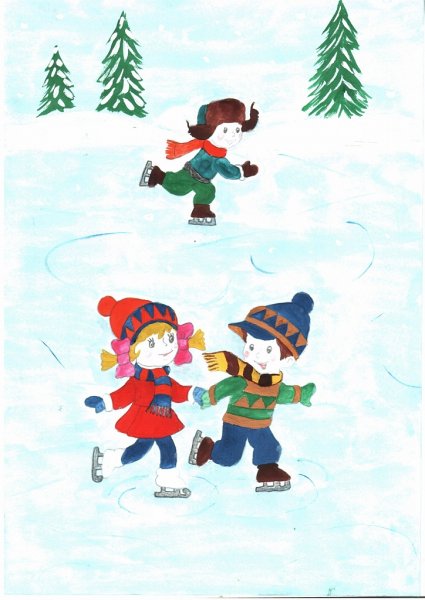 Рисование зимние забавы