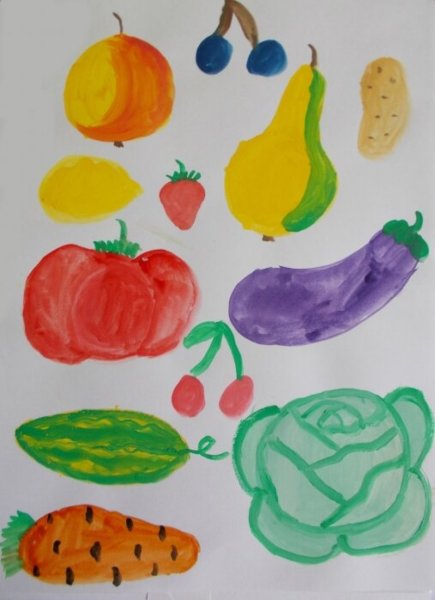 Рисование фруктов и овощей