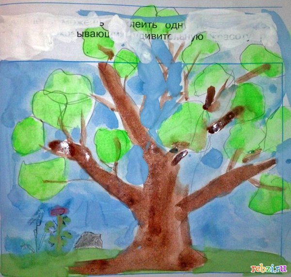 Рисование дуба с ребенком